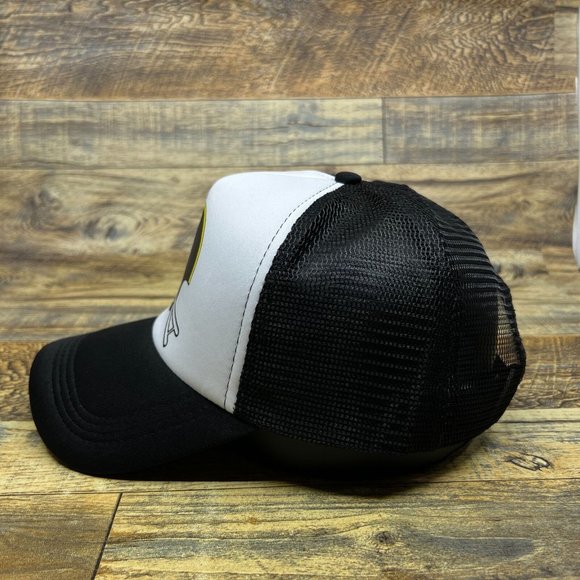 Pittsburg Steelers Mens Trucker Hat Black Snapback Retro 80s Logo Football Cap - Picture 4 of 8